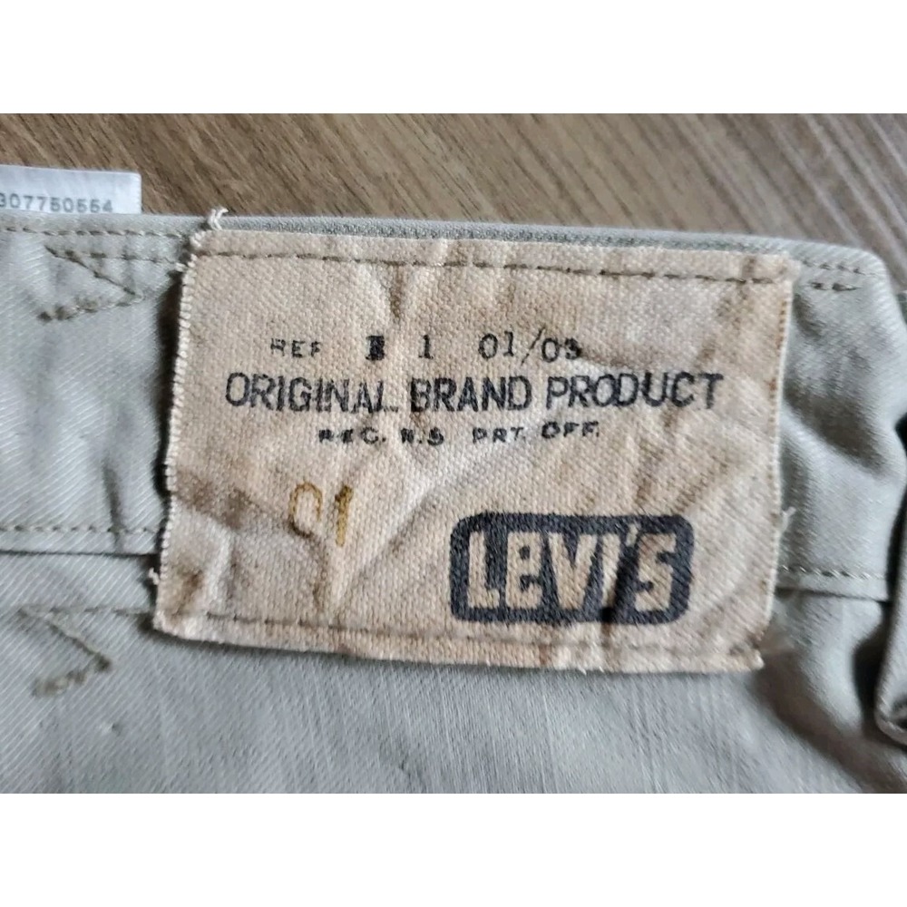 Levis Tab Twills Slim Straight Denim Pants Men's 31x32 Beige‎ 100% Cotton Jeans - Picture 7 of 7